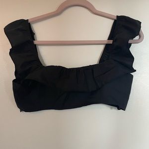 Never worn!  black shein crop top, in size small!